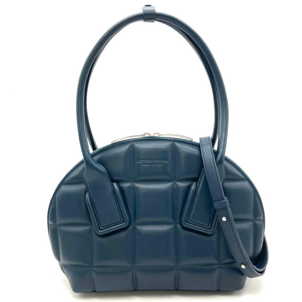 Bottega Veneta The Swoop Shoulder Bag, Leather, Navy, 2-Way, Women's